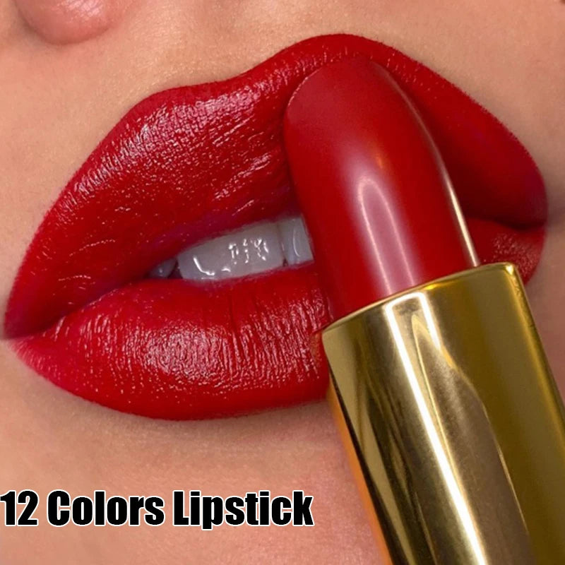 1PC Matte Nude Lipsticks 4 Colors Waterproof Long Lasting Non-Stick Cup Sexy Vampire Red Black Velvet Lipstick Makeup Cosmetic