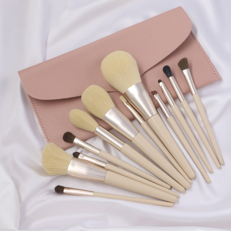 Makeup Brushes Set Of 12with sheep leather bag