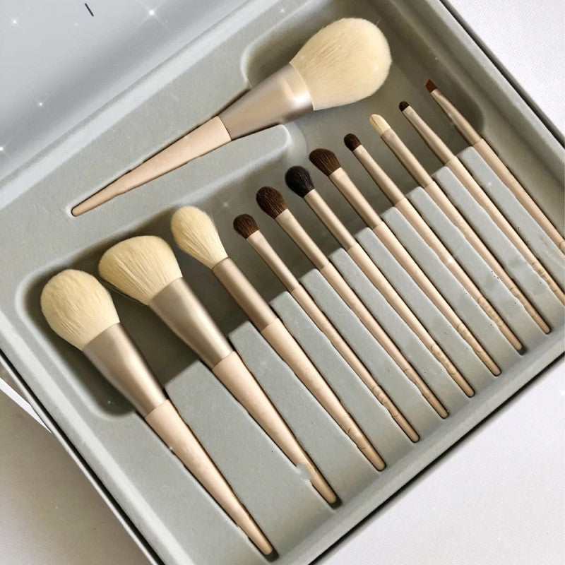 Makeup Brushes Set Of 12with sheep leather bag