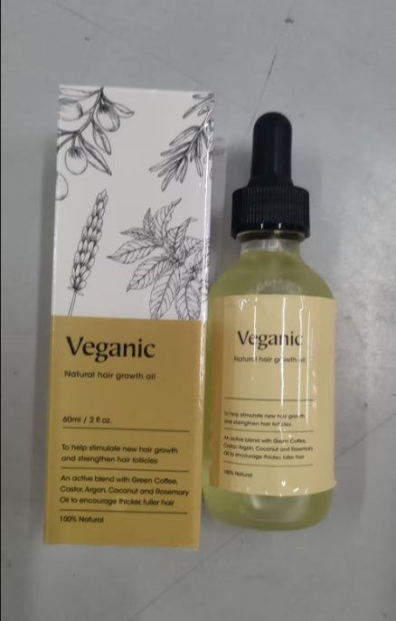 Veganic Natural Hair Growth Oil stimulates new growth, reduce hair fall, shine and volume and improve scalp health