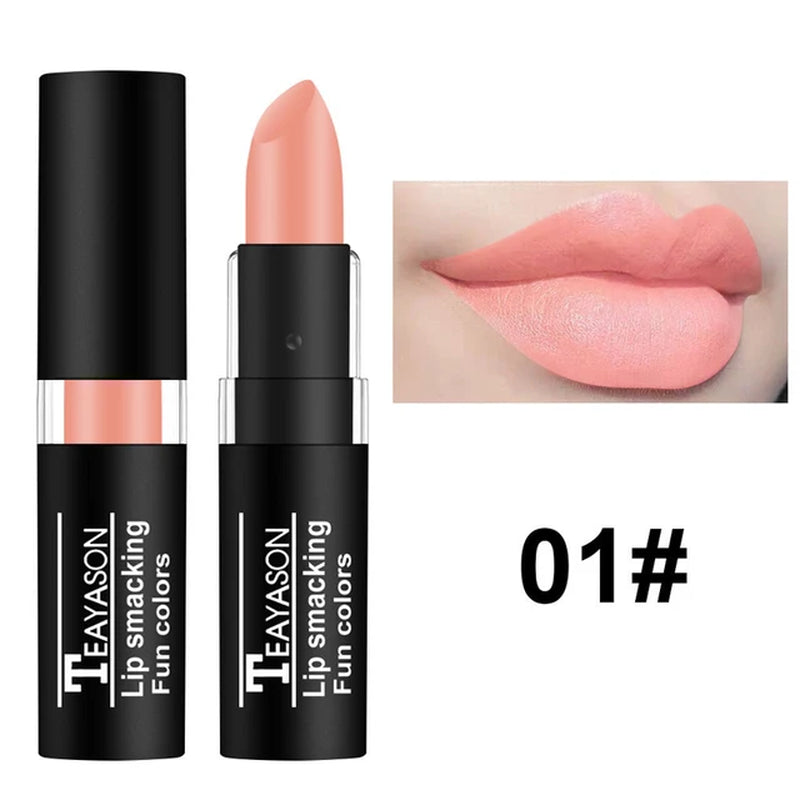 1PC Matte Nude Lipsticks 12 Colors Waterproof Long Lasting Non-Stick Cup Sexy Vampire Red Black Velvet Lipstick Makeup Cosmetic