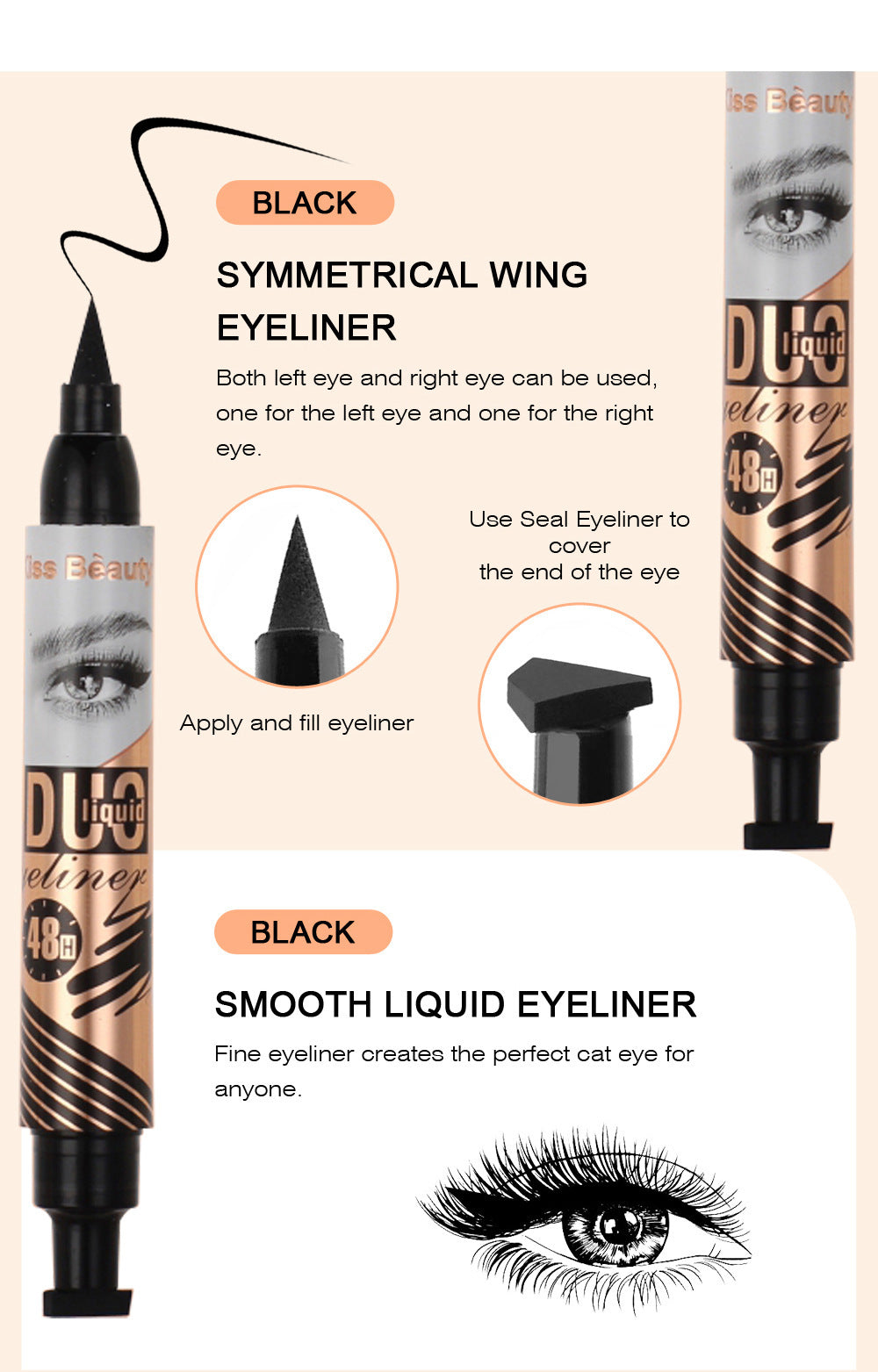 Double-headed Seal Eyeliner Waterproof Not Smudge