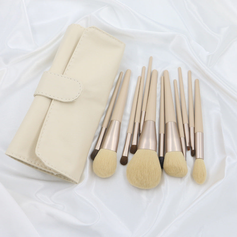 Makeup Brushes Set Of 12with sheep leather bag