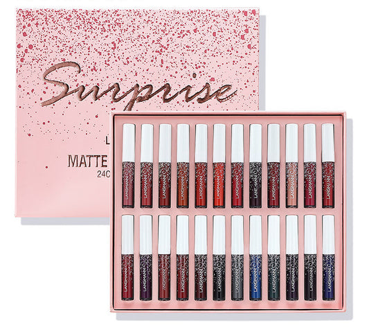 Lip Gloss Set - Matte and Waterproof, 24pcs