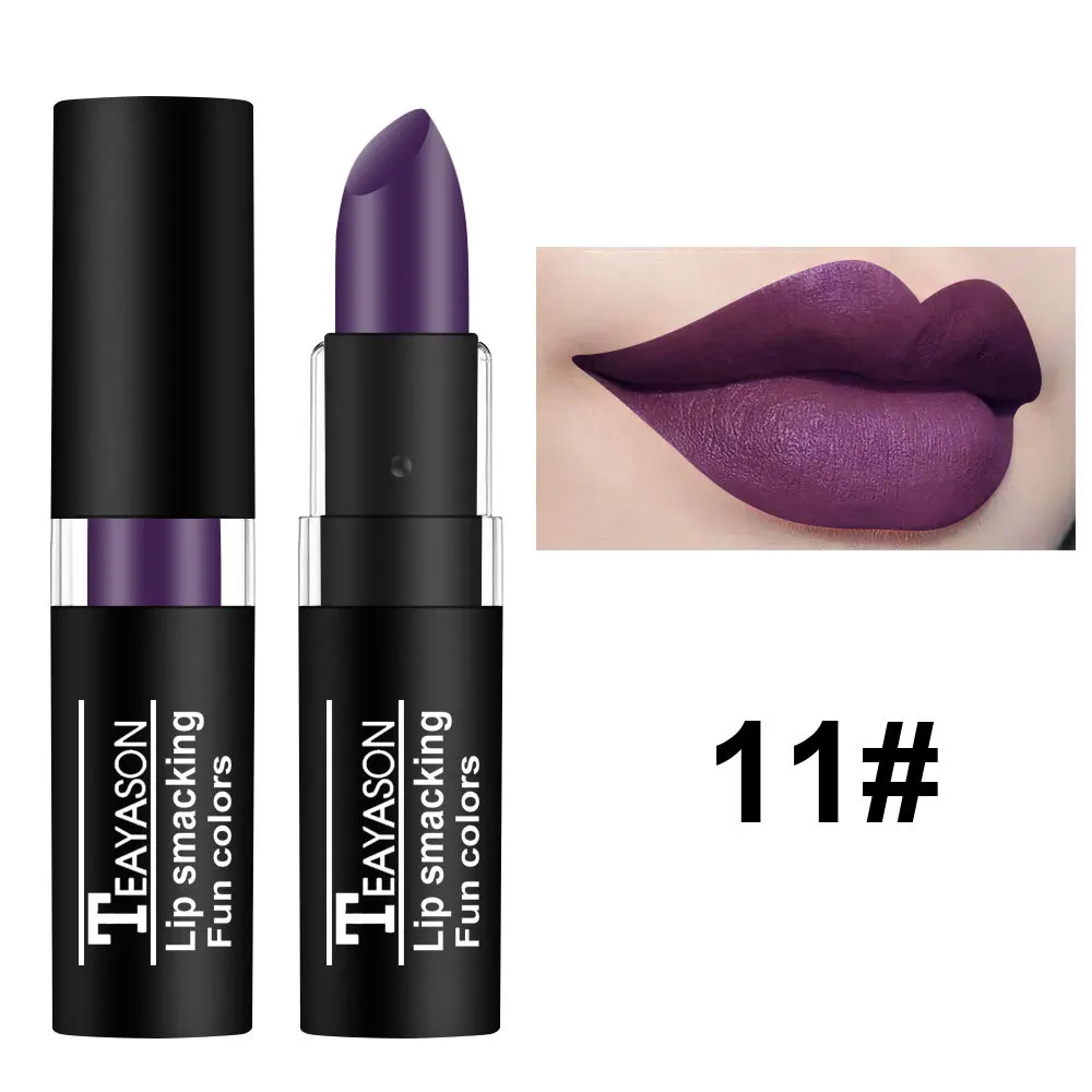 Matte Nude Lipsticks Waterproof Long Lasting, Sexy Vampire Red Black Velvet Lipstick Makeup Cosmetic