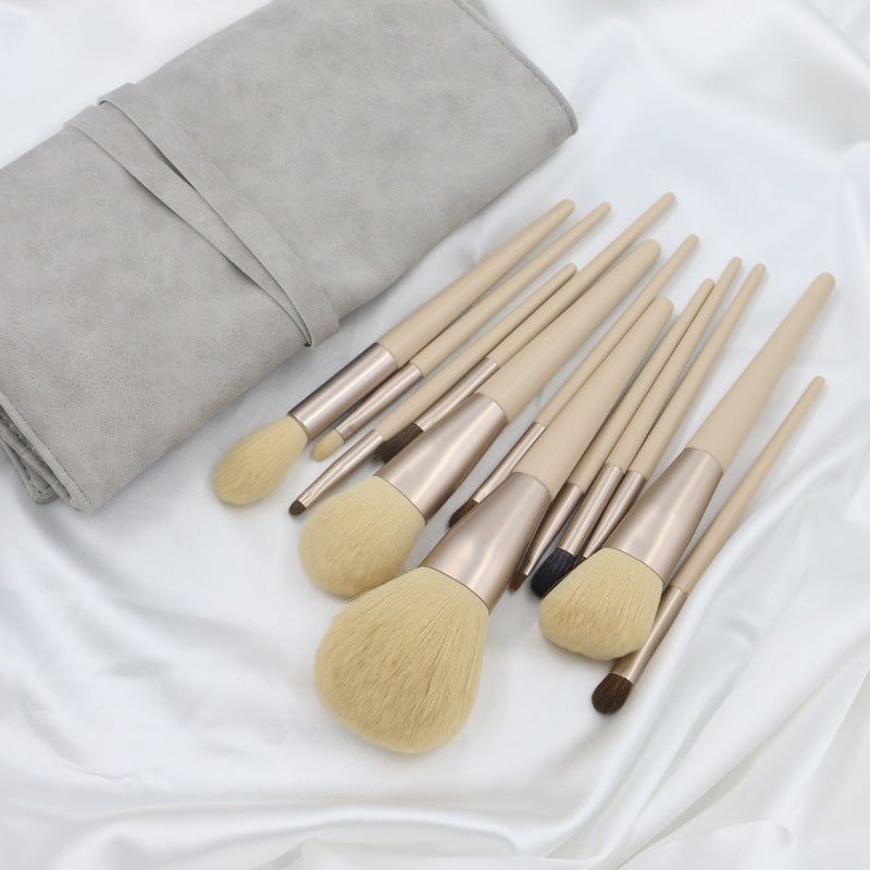 Makeup Brushes Set Of 12with sheep leather bag